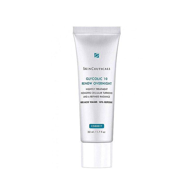 Glycolic 10 overnight treatment for skin renewal.