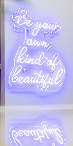 Neon sign with positive affirmation message.