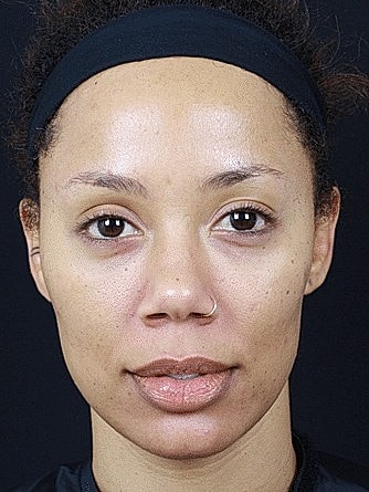 Portrait of a woman with natural makeup.