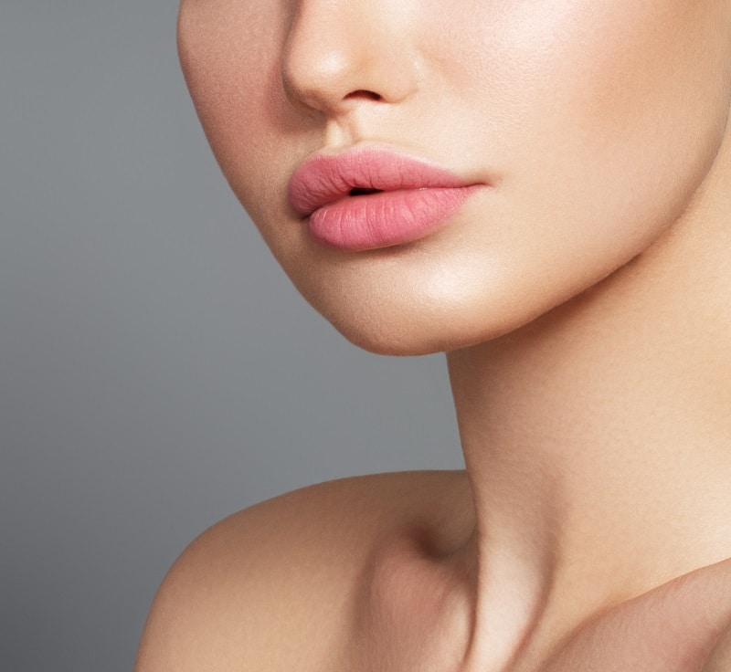 woman after thin lip treatments