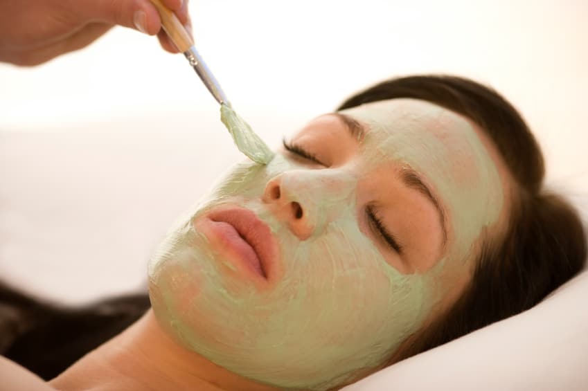 woman getting facial