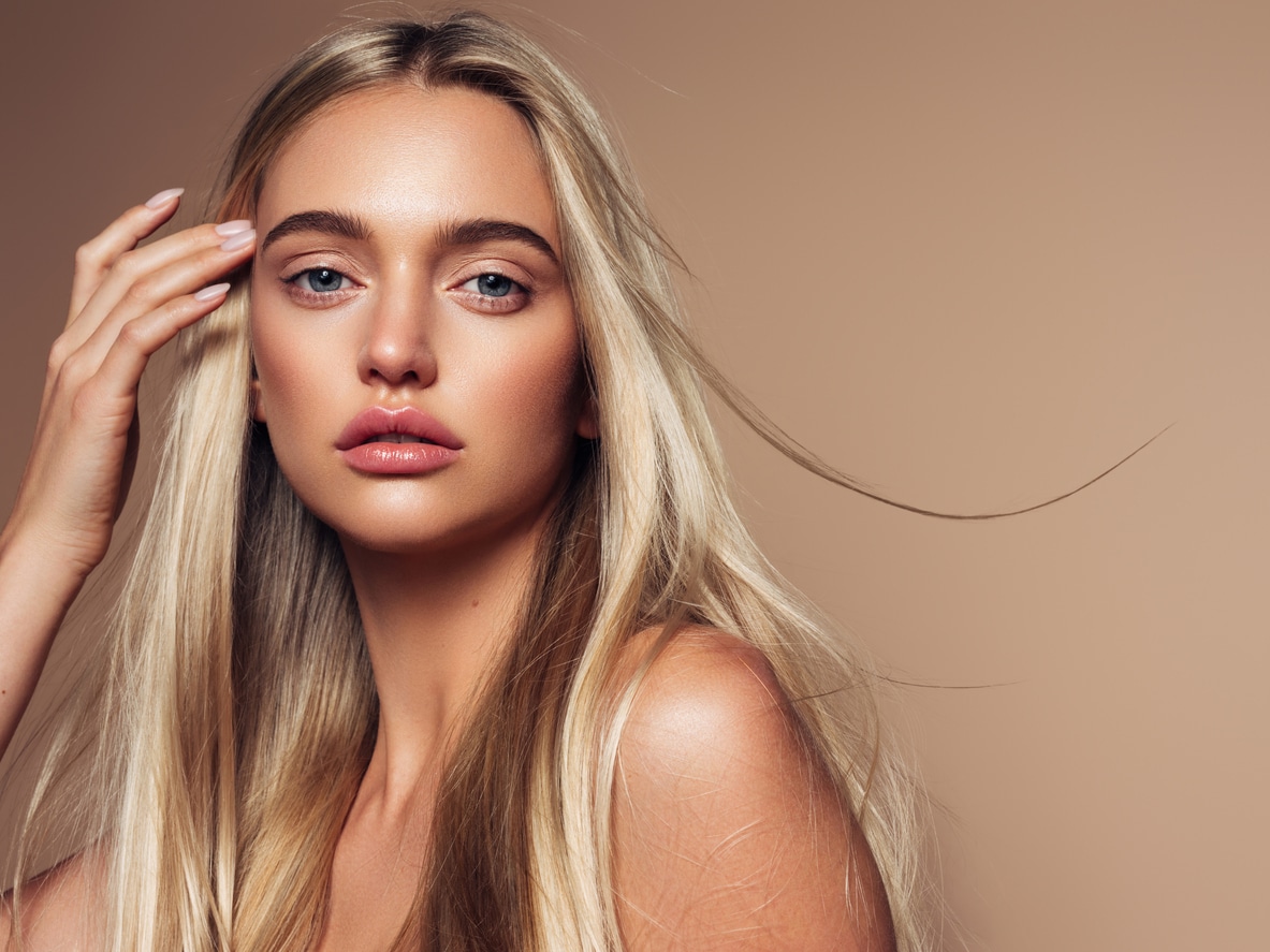 Portrait of a beautiful woman with natural make up